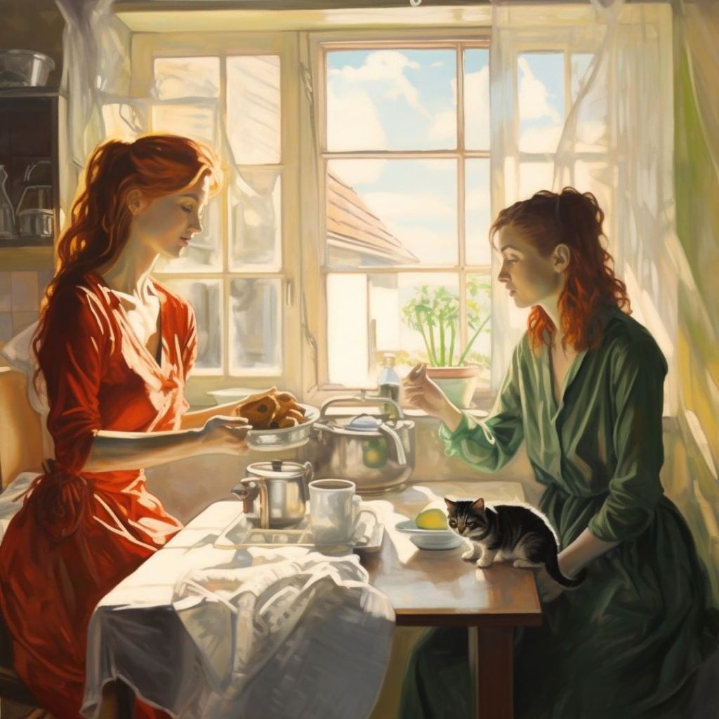 A Cat, Two Cups, and Conversation